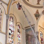 JTI Telescopic Boom Lift at St John the Baptist Church, Jersey City USA