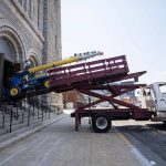 JTI Telescopic Boom Lift at St John the Baptist Church, Jersey City USA