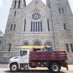 JTI Telescopic Boom Lift at St John the Baptist Church, Jersey City USA