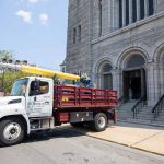 JTI Telescopic Boom Lift at St John the Baptist Church, Jersey City USA