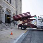 JTI Telescopic Boom Lift at St John the Baptist Church, Jersey City USA